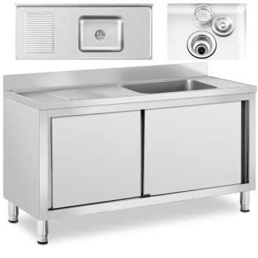 Enkammare catering pool med skåp med skjutdörrar höger 140 x 60 x 94,5 cm