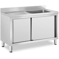 Sink Single Chamber Catering Pool, jossa kaapissa liukuovet oikein 120 x 60 x 95 cm
