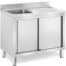 Sink Enkeltkammer Catering Pool med skab med skydedøre tilbage 100 x 60 x 95 cm