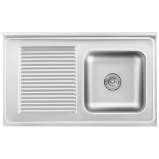 Pia de catering de câmara única com armário com portas deslizantes direita 100 x 60 x 94 cm
