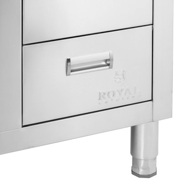 Spüle Einzelkammer Cateringpool mit Schrank mit Schiebetüren Stahlschubladen 100 x 60 x 94,5 cm