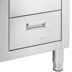 Sink single-chamber catering pool with cabinet with sliding doors steel drawers 100 x 60 x 94.5 cm