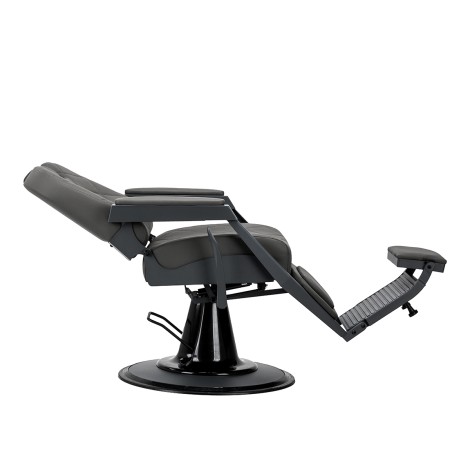Gabbiano barber chair Bruno grey with a grey base — side view
