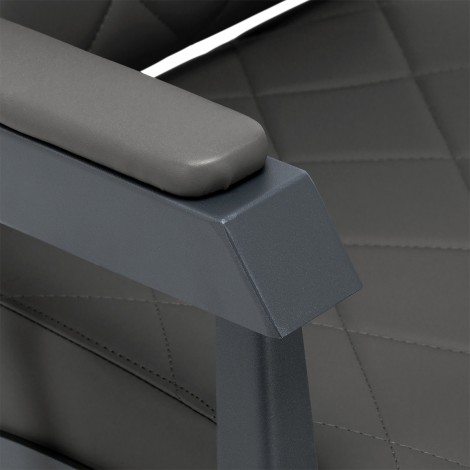 Gabbiano Friseurstuhl Bruno grau mit grauem Sockel — Detailaufnahme Armlehne