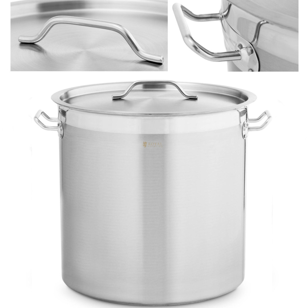 Potenciômetro de aço grande com um fundo grosso para um fogão de indução de gás halógeno 33 l