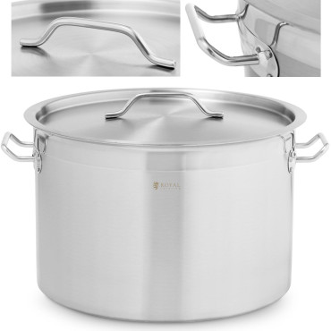 A large steel pot with a...