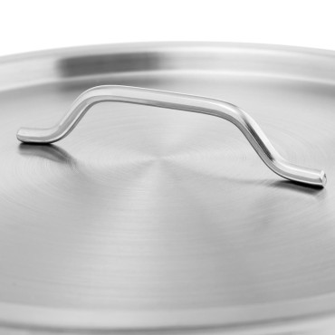 Grande casserole en acier avec couvercle, fond épais, pour cuisinière à induction, à gaz et halogène, 23 l.