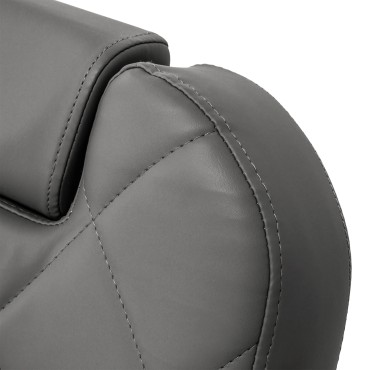 Gabbiano Bruno sivi brivski stol z zeleno sivo podlago — povečava naslonjala za hrbet