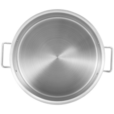 Casserole en acier inoxydable avec couvercle et fond épais pour cuisinière à induction, à gaz et halogène de 17 l.