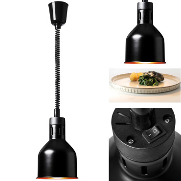 Infraraudonųjų spindulių indų šildymo lemputė. Pakabinamas juodas trečiadienis 17 cm 250 w