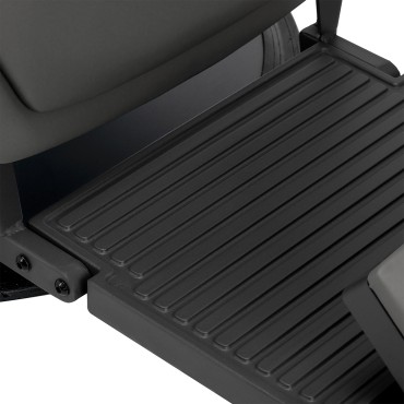 Fauteuil de barbier Gabbiano Bruno gris avec base noire — gros plan surface