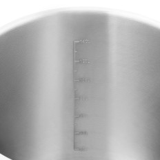 Casserole en acier avec couvercle et mesure pour cuisinière à induction, gaz ou électrique de 170 l.