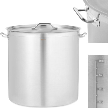 Χαλύβδινο δοχείο με καπάκι μέτρησης μίας μαγειρικής επαγωγής αερίου 130 l