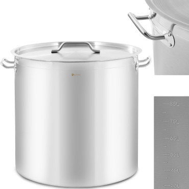 A steel pot with a lid...