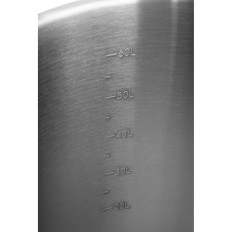 Casserole en acier avec couvercle et mesure pour cuisinière à induction, gaz et électrique 71 l