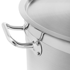 Steel pot with a lid measuring a gas induction oven 71 l