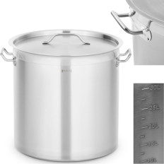 Steel pot with a lid measuring a gas induction oven 33 L