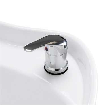 Frizerska stanica za pranje kose Gabbiano Florencja bijela — detaljni prikaz ručke