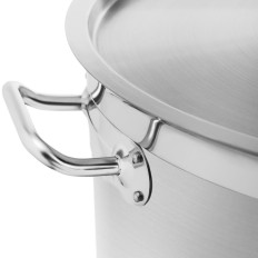 Casserole en acier avec couvercle et mesure pour cuisinière à induction, gaz et électrique 33 l