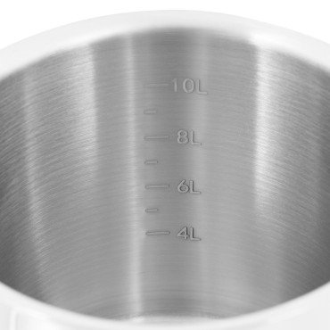 Stalen pot met een deksel meten van de elektrische gasinductie oven 12 l