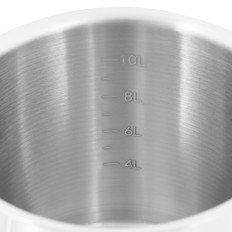 Casserole en acier avec couvercle et mesure pour cuisinière à induction, à gaz et électrique 12 l