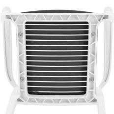 Plastic chair with openwork backrest on the terrace Balcony 4 pcs. Black and white