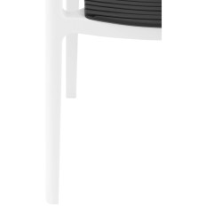 Plastic chair with openwork backrest on the terrace Balcony 4 pcs. Black and white