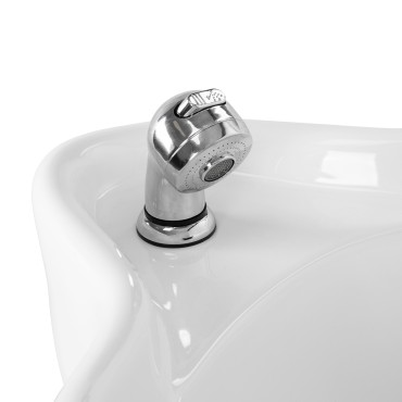 Elektrische Haarwascheinheit Gabbiano Trycho 2 schwarz — Detailaufnahme Griff