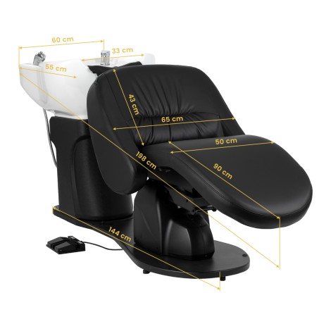 Unité de lavage cheveux électrique Gabbiano Trycho 2 noire