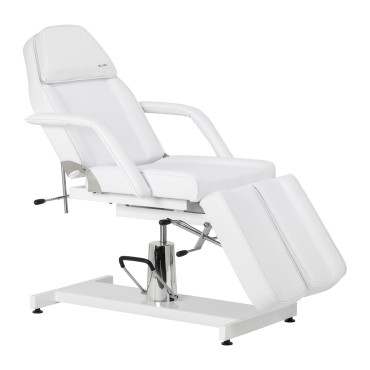 Hydraulisk pedikyrskönhetsstol Sillon 210 med gungfunktion och delad fotstöd vit