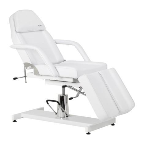 Cadeira hidráulica de beleza para pedicure Sillon 210 com função de balanço e apoio de pés dividido branca
