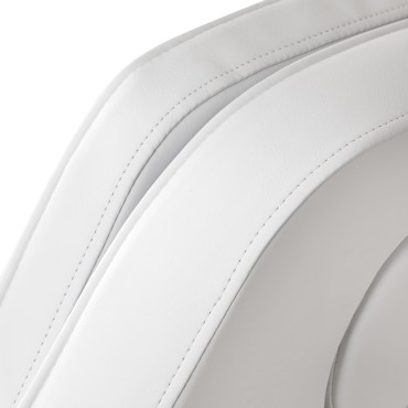 Hydraulisk pedicure skønhedsstol Sillon 210 med vippefunktion og delt fodstøtte, hvid — nærbillede af overflade