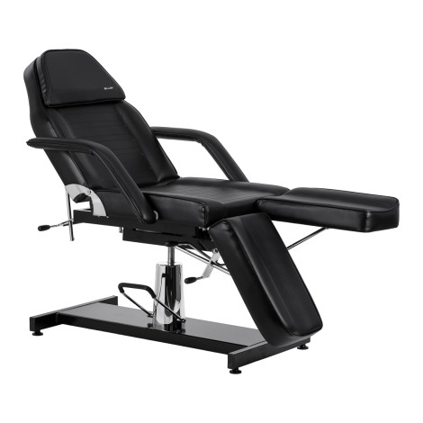 Hydraulické pedikérske kreslo Sillon 210 s hojdacou funkciou a deleným podnožkom čierne — bočný pohľad