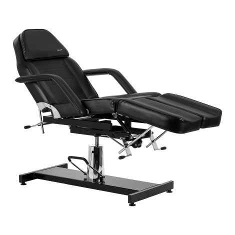 Sillon 210 hidraulikus pedikűr széke hintafunkcióval és osztott lábtartóval, fekete — oldalnézet