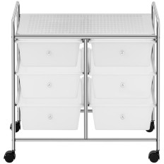 Badkamer Cosmetische Organisator Wandelwagen met 6 laden tot 38 kg 63 x 37,5 x 63 cm