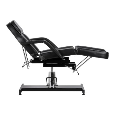 Fauteuil de pédicure hydraulique Sillon 210 avec fonction bascule et repose-pieds séparé noir — vue latérale