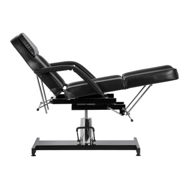 Hydraulinen Sillon 210 -pedikyyrituoli keinu- ja jaetulla jalkatuella musta — sivu