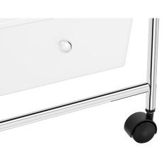 Chariot organisateur de cosmétiques pour salle de bain avec 6 tiroirs, capacité jusqu'à 38 kg, dimensions 63 x 37,5 x 63 cm.