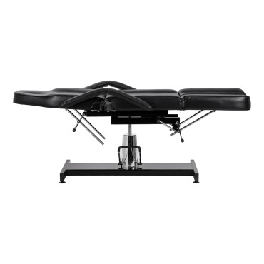 Hydraulische pedicure schoonheidstoel Sillon 210 met schommel- en gesplitste voetsteun zwart — zijaanzicht