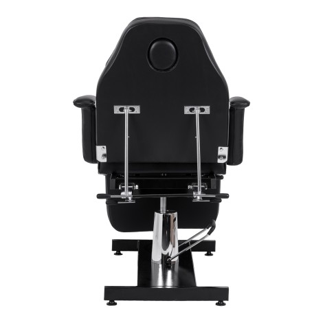 Hydraulischer Pediküre-Schönheitsstuhl Sillon 210 mit Wippfunktion und geteilter Fußstütze schwarz — Rückansicht
