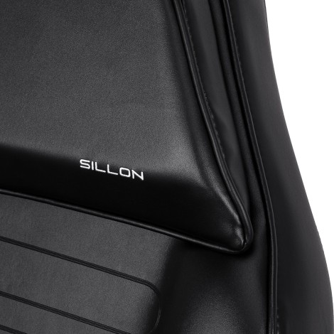 Hydraulische pedicure schoonheidstoel Sillon 210 met schommel- en gesplitste voetsteun zwart — detail rugleuning