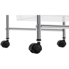 Chariot organisateur de cosmétiques de salle de bain avec 4 tiroirs, capacité de 28 kg, dimensions 37 x 32,5 x 76 cm.