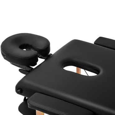 Tabela Masažna postelja Lesena prenosna zložljiva Toulouse Black Do 227 kg Black