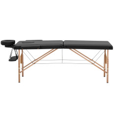 Table Massage Bed Houten Draagbare Vouwen Toulouse Zwart tot 227 kg Zwart