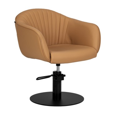 Fauteuil de coiffure Gabbiano Copenhagen marron — vue latérale