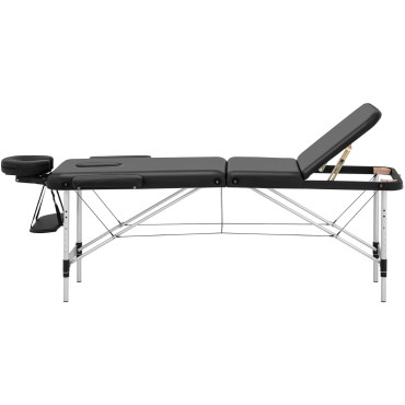 Galda masāžas gulta Portatīvā salokāmā Bordeux Black Līdz 180 kg melns