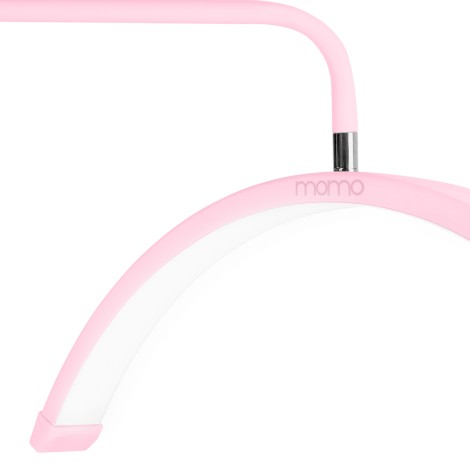 Glow ripsienhoitovalaisin MOMO MX6 pinkki — lähikuva käsinojasta