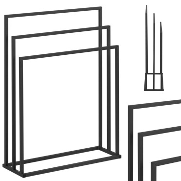 Stand Hanger na 3 brisače Free-stoječega jekla 65 x 21.5 x 84 cm temno siva