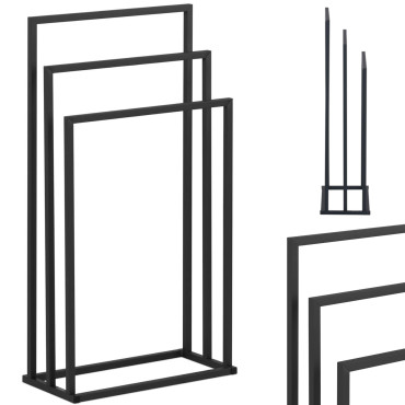 Stand Obešalnik na 3 brisače Free-stoječega jekla 45 x 21,5 x 84 cm temno siva