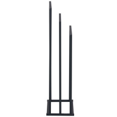 Appendiabiti in piedi su 3 asciugamani in acciaio per pavimenti indipendenti 45 x 21,5 x 84 cm grigio scuro